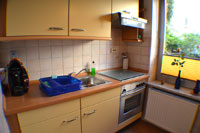 Küchenzeile links Ferienwohnung Lübeck